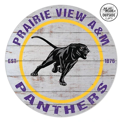 Prairie View A&M Panthers 20'' x 20'' Indoor/Outdoor Weathered Circle Sign