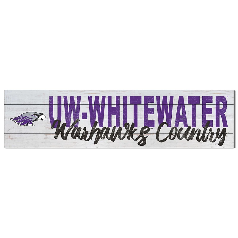 Wisconsin-Whitewater Warhawks 40'' x 10'' Logo Sign