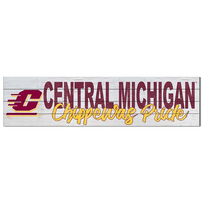 Central Michigan Chippewas 40'' x 10'' Logo Sign