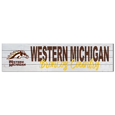 Western Michigan Broncos 40'' x 10'' Logo Sign
