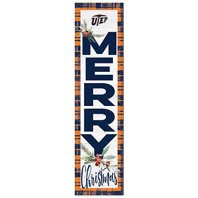 UTEP Miners 12'' x 48'' Outdoor Merry Christmas Leaner