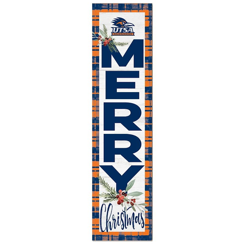 UTSA Roadrunners 12'' x 48'' Outdoor Merry Christmas Leaner