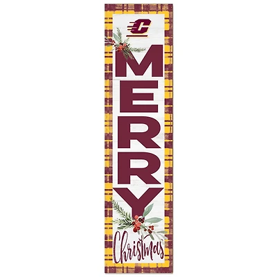 Central Michigan Chippewas 12'' x 48'' Outdoor Merry Christmas Leaner