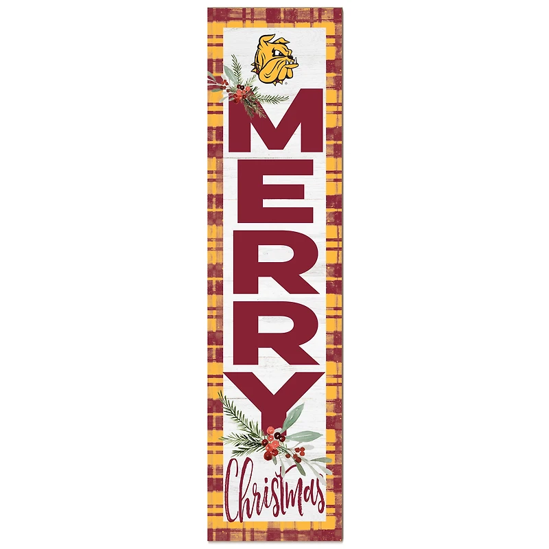 Minnesota Duluth Bulldogs 12'' x 48'' Outdoor Merry Christmas Leaner