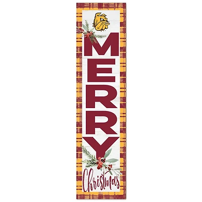 Minnesota Duluth Bulldogs 12'' x 48'' Outdoor Merry Christmas Leaner