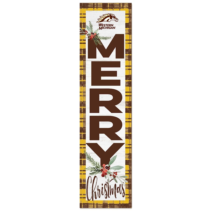 Western Michigan Broncos 12'' x 48'' Outdoor Merry Christmas Leaner