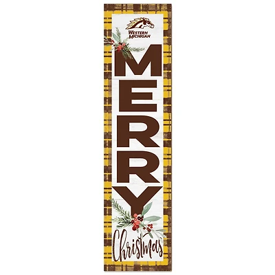 Western Michigan Broncos 12'' x 48'' Outdoor Merry Christmas Leaner