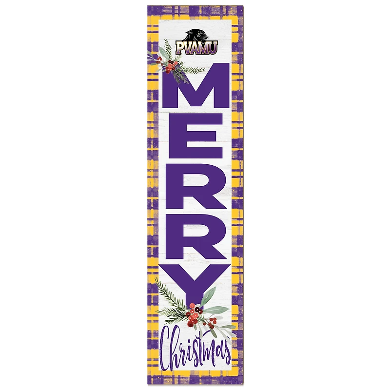Prairie View A&M Panthers 12'' x 48'' Outdoor Merry Christmas Leaner