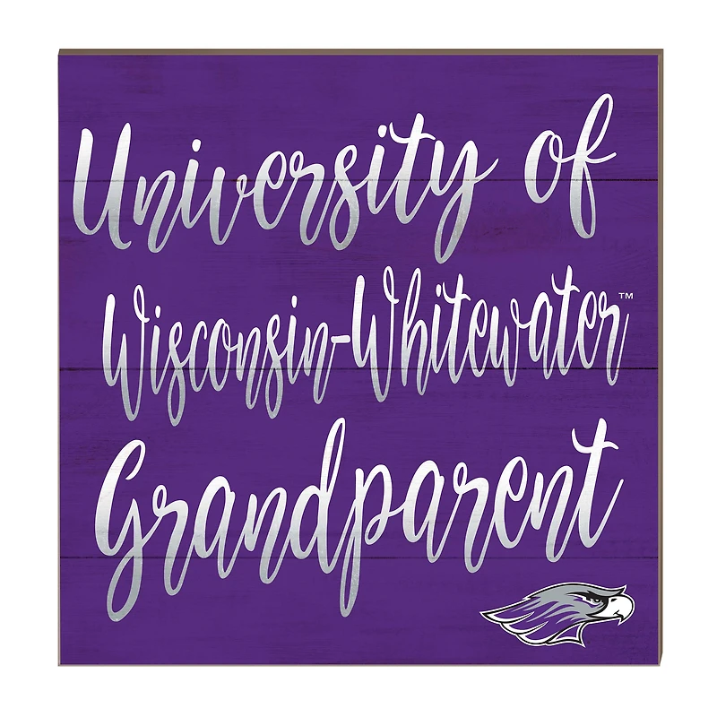 Wisconsin-Whitewater Warhawks 10'' x 10'' Grandparent Plaque