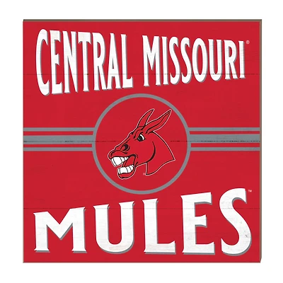 Central Missouri Mules 10'' x 10'' Retro Team Sign