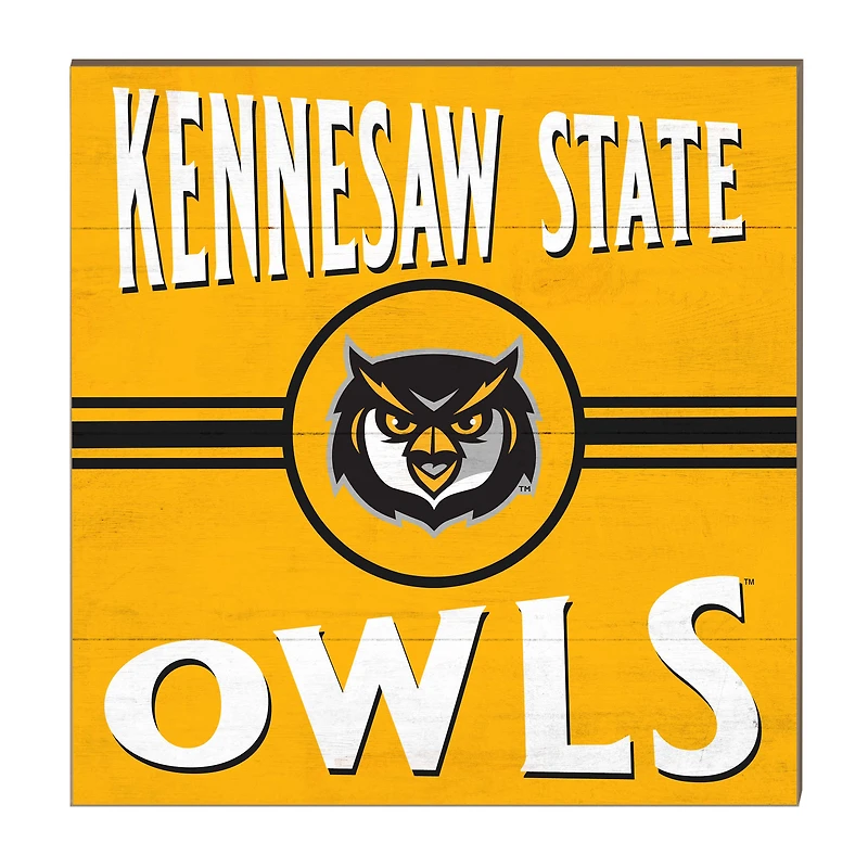 Kennesaw State Owls 10'' x 10'' Retro Team Sign
