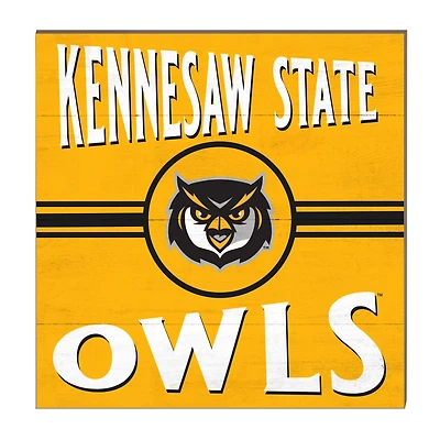 Kennesaw State Owls 10'' x 10'' Retro Team Sign
