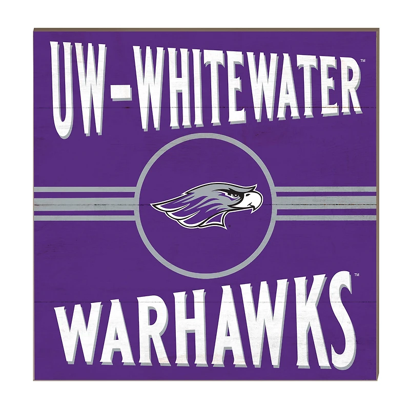 Wisconsin-Whitewater Warhawks 10'' x 10'' Retro Team Sign