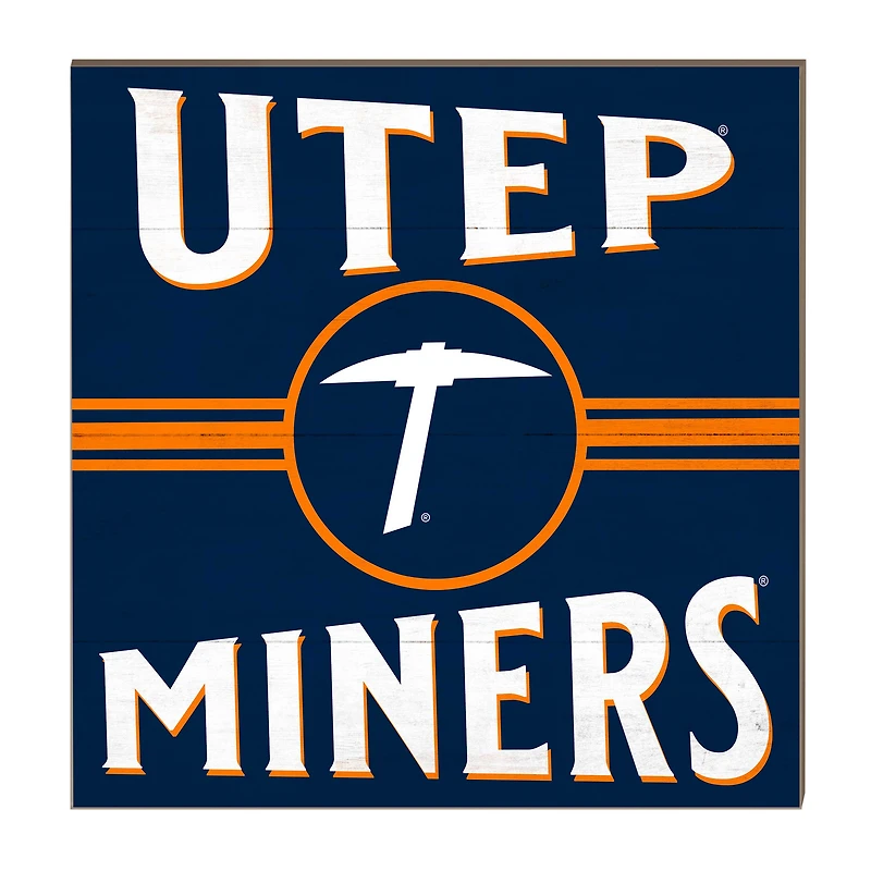 UTEP Miners 10'' x 10'' Retro Team Sign
