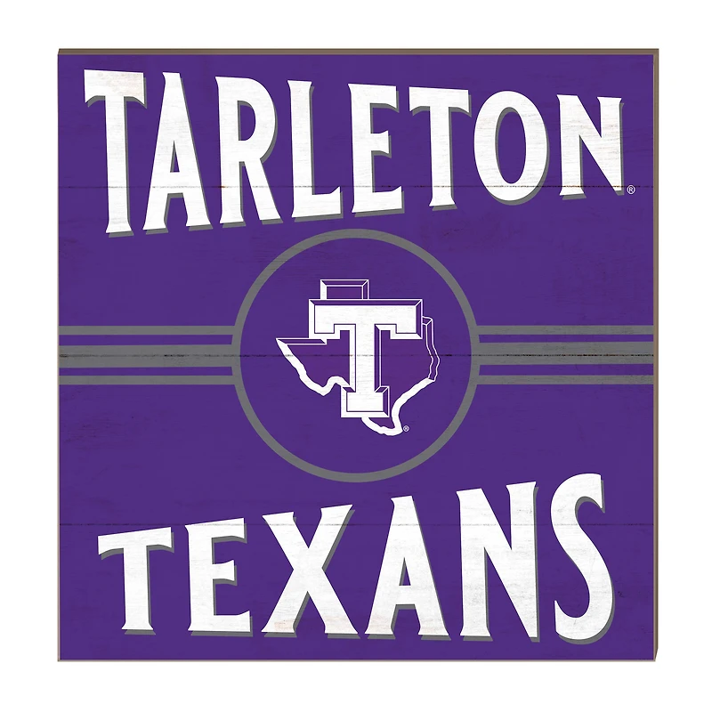 Tarleton State Texans 10'' x 10'' Retro Team Sign