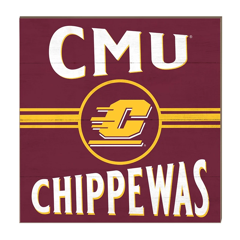 Cent. Michigan Chippewas 10'' x 10'' Retro Team Sign