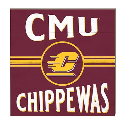 Cent. Michigan Chippewas 10'' x 10'' Retro Team Sign