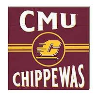 Cent. Michigan Chippewas 10'' x 10'' Retro Team Sign