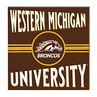 Western Michigan Broncos 10'' x 10'' Retro Team Sign