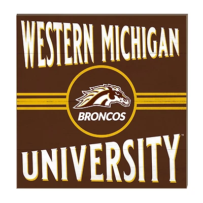 Western Michigan Broncos 10'' x 10'' Retro Team Sign