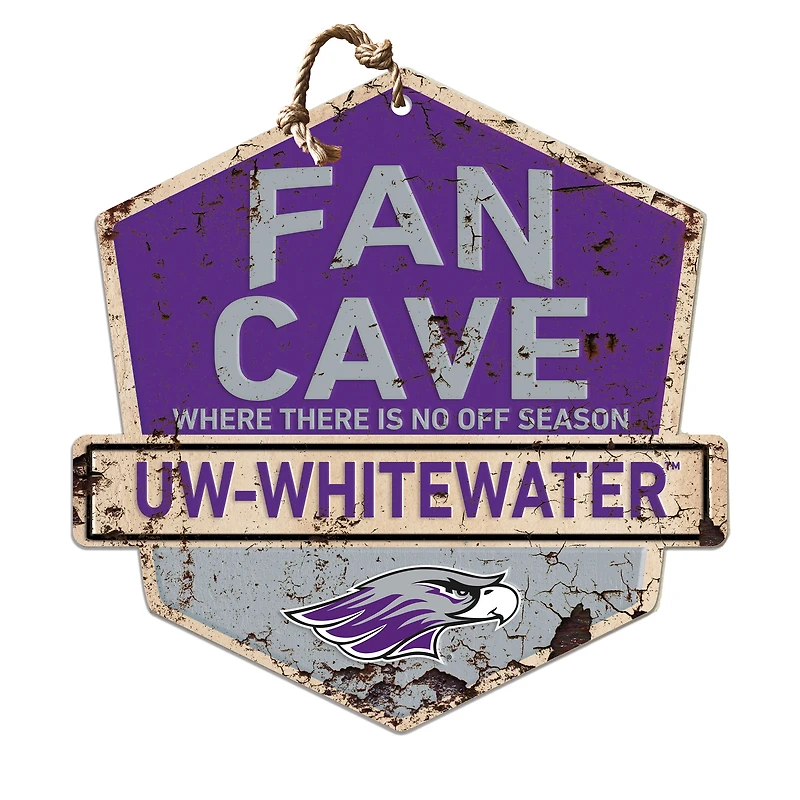 Wisconsin-Whitewater Warhawks 20'' x 20'' Fan Cave Badge Sign