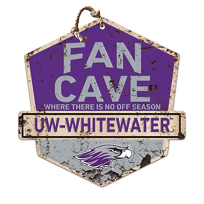 Wisconsin-Whitewater Warhawks 20'' x 20'' Fan Cave Badge Sign