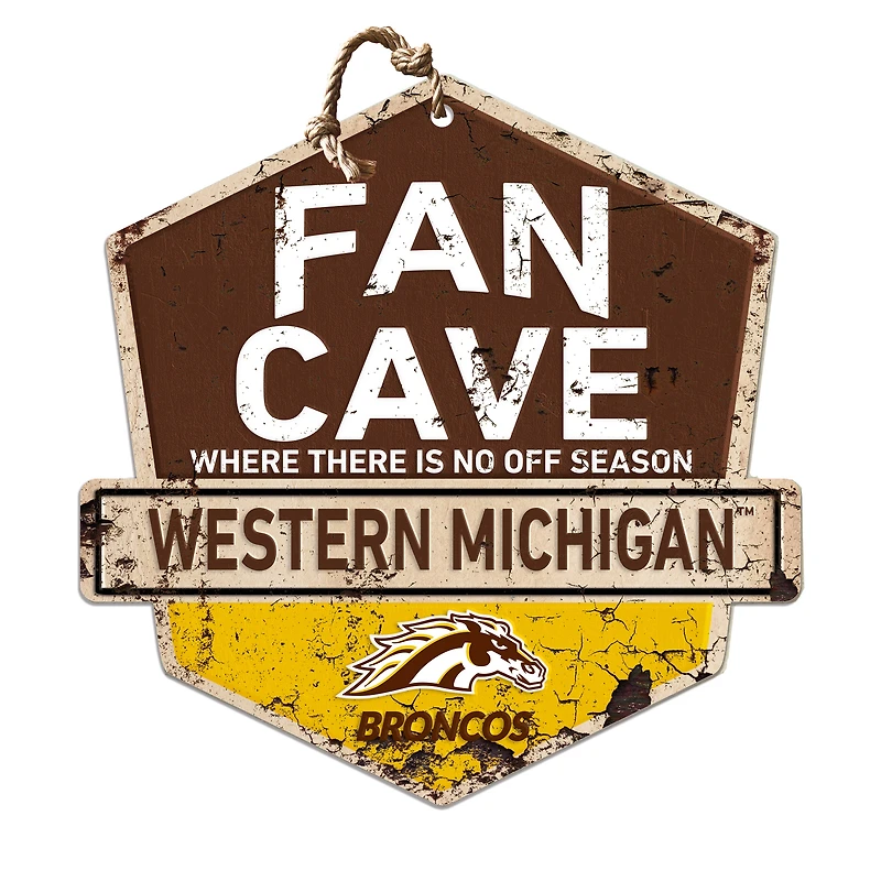 Western Michigan Broncos 20'' x 20'' Fan Cave Badge Sign