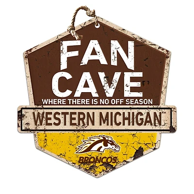 Western Michigan Broncos 20'' x 20'' Fan Cave Badge Sign
