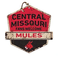 Central Missouri Mules 20'' x 20'' Fans Welcome Badge Sign