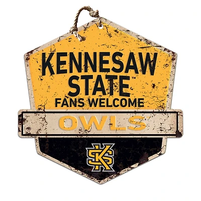 Kennesaw State Owls 20'' x 20'' Fans Welcome Badge Sign