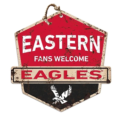 Eastern Washington Eagles 20'' x 20'' Fans Welcome Badge Sign