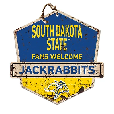 South Dakota State Jackrabbits 20'' x 20'' Fans Welcome Badge Sign
