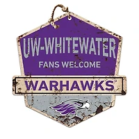 Wisconsin-Whitewater Warhawks 20'' x 20'' Fans Welcome Badge Sign