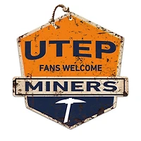 UTEP Miners 20'' x 20'' Fans Welcome Badge Sign