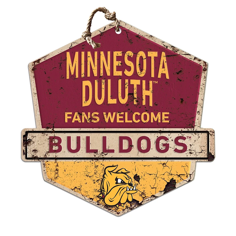 Minnesota Duluth Bulldogs 20'' x 20'' Fans Welcome Badge Sign