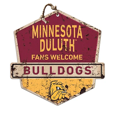 Minnesota Duluth Bulldogs 20'' x 20'' Fans Welcome Badge Sign