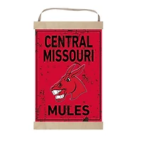Central Missouri Mules 12'' x 20'' Faux Rust Banner Sign