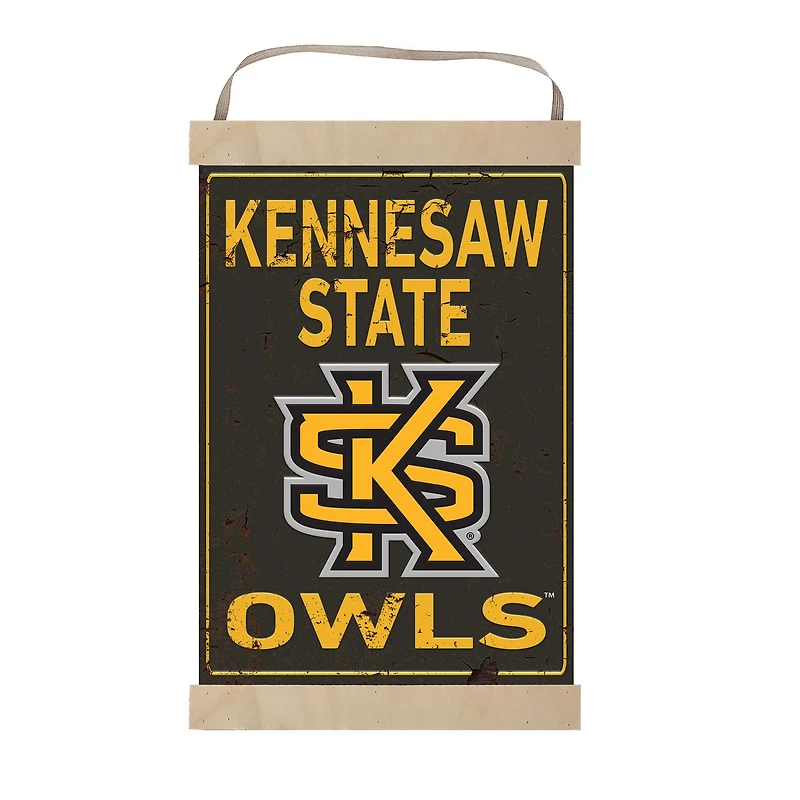 Kennesaw State Owls 12'' x 20'' Faux Rust Banner Sign