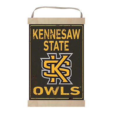Kennesaw State Owls 12'' x 20'' Faux Rust Banner Sign