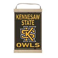 Kennesaw State Owls 12'' x 20'' Faux Rust Banner Sign