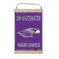 Wisconsin-Whitewater Warhawks 12'' x 20'' Faux Rust Banner Sign