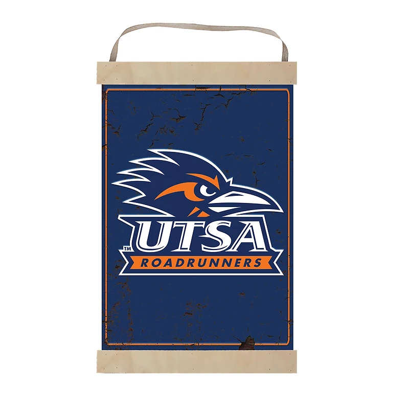 UTSA Roadrunners 12'' x 20'' Faux Rust Banner Sign