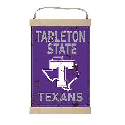 Tarleton State Texans 12'' x 20'' Faux Rust Banner Sign