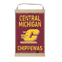 Cent. Michigan Chippewas 12'' x 20'' Faux Rust Banner Sign