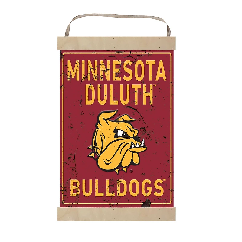 Minnesota Duluth Bulldogs 12'' x 20'' Faux Rust Banner Sign