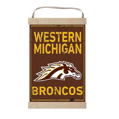 Western Michigan Broncos 12'' x 20'' Faux Rust Banner Sign