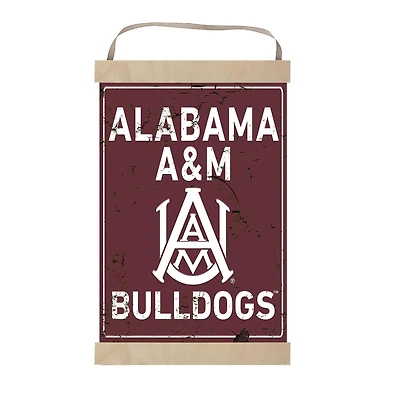 Alabama A&M Bulldogs 12'' x 20'' Faux Rust Banner Sign