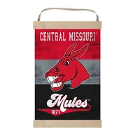 Central Missouri Mules 12'' x 20'' Retro Logo Banner Sign