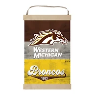 Western Michigan Broncos 12'' x 20'' Retro Logo Banner Sign