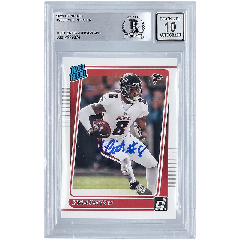 Kyle Pitts Atlanta Falcons Autographed 2021 Panini Donruss #260 BAS Authenticated Rookie Card